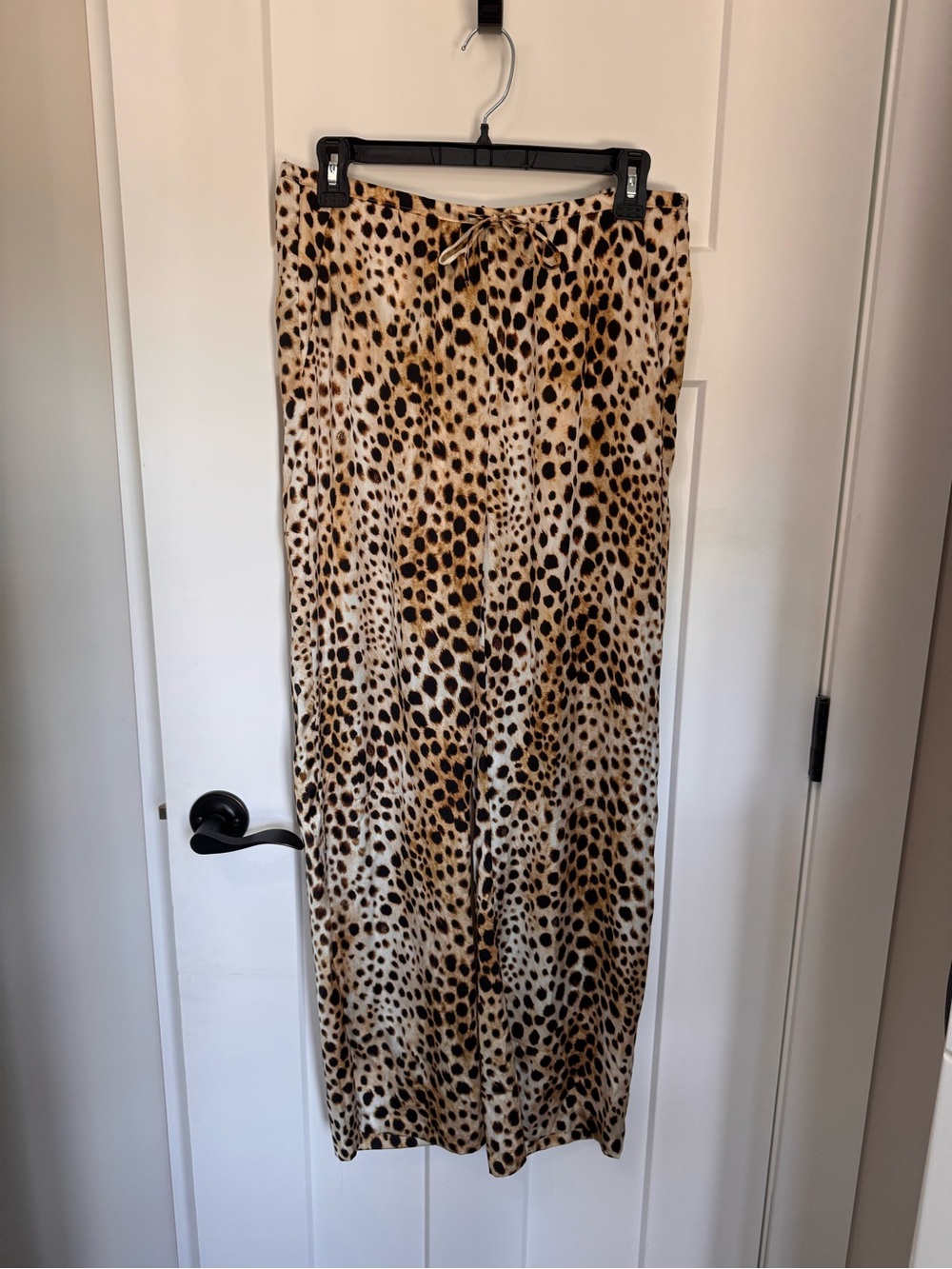 Zara Leopard-Print Wide Leg Pants in Cream, Brown and Black